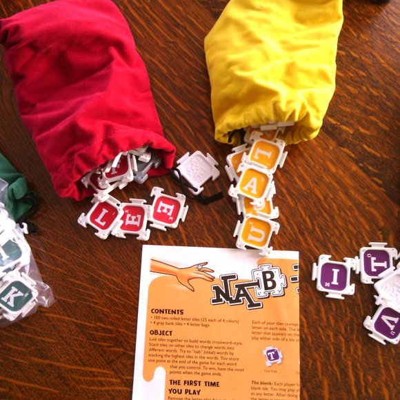 Hasbro's Nab-It! word game letter tiles Building Words Family Crossword Games - Picture 9 of 16